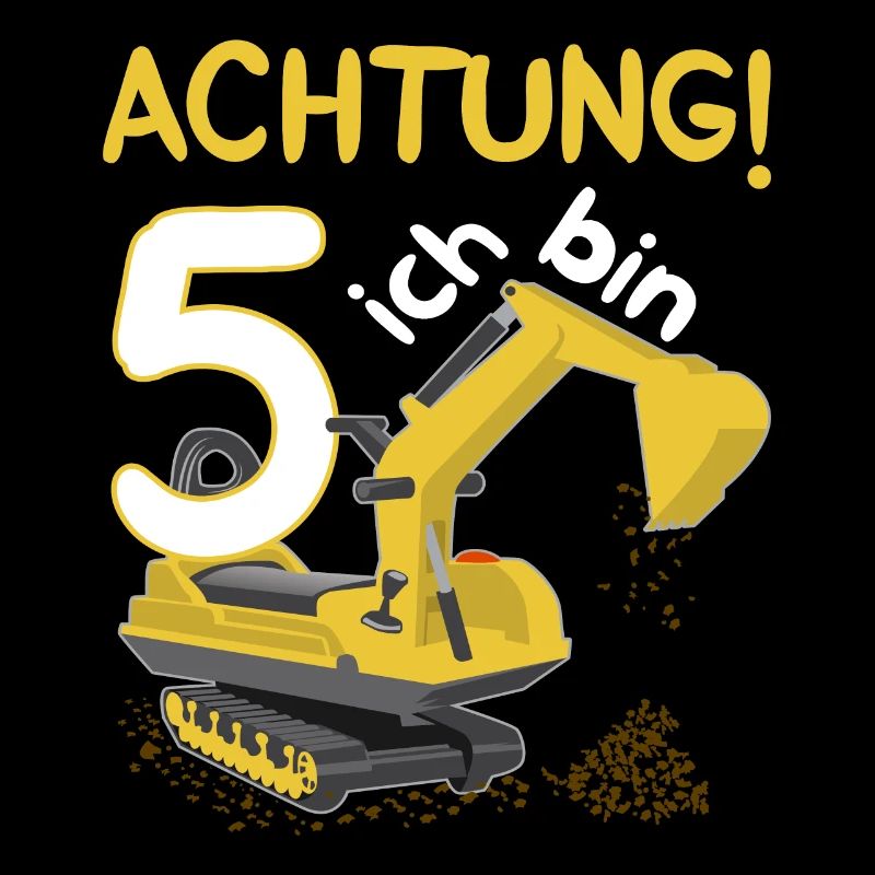 Geburtstagsshirt Junge Bagger Ich bin 5 Jahre