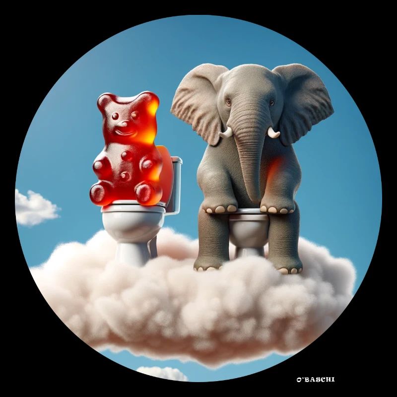Elefant Gummibärchen auf der Toilette