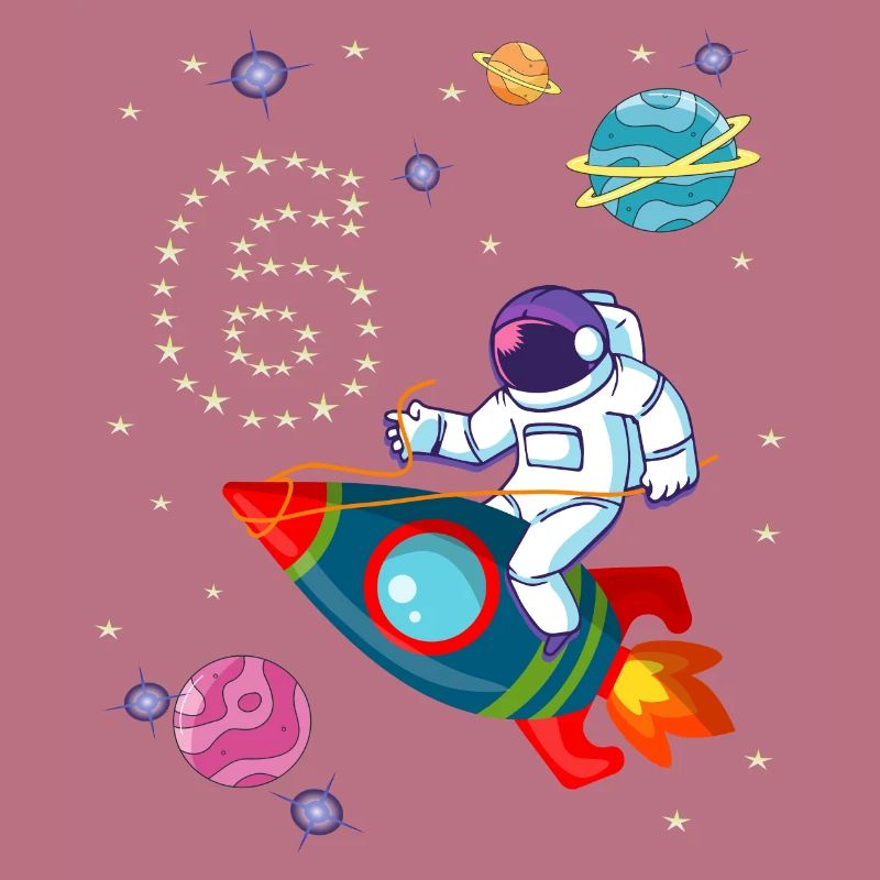 Astronaute de fusée 6 ans 6 ans 6 ans de l’espace