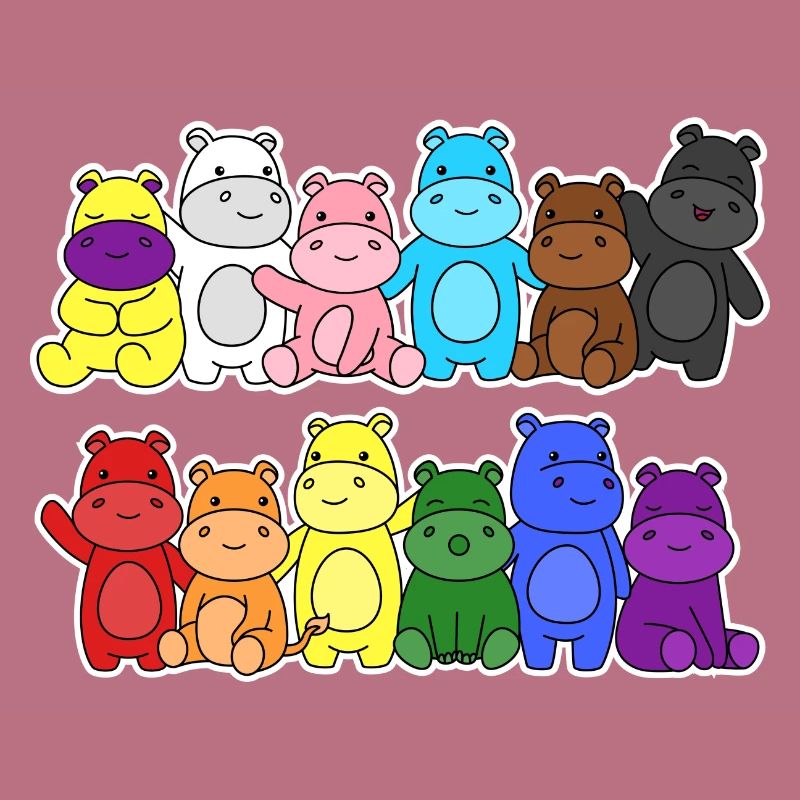 Fierté Progrès Flag Hippopotames Égalité