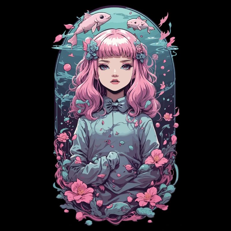 Magical Anime Goth Underwater Design