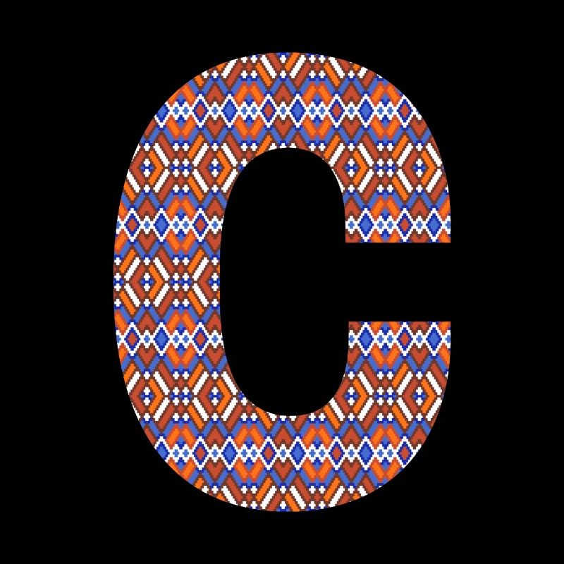 Monogram Letter C- geometric pattern