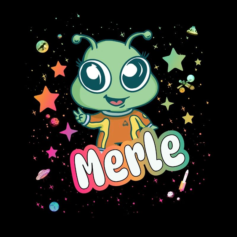 MERLE - Schöner Mädchen Name mit süßem Alien