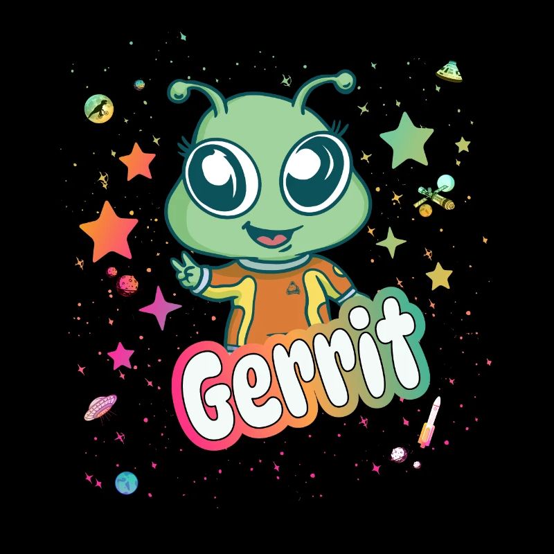 GERRIT - Beautiful boy name with cute alien