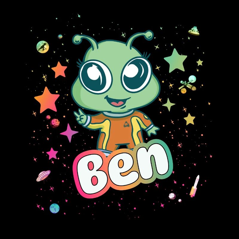 BEN - Beau nom de garçon avec un extraterrestre mignon