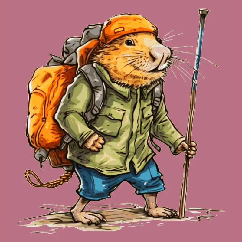 The mole rat wanders in free time