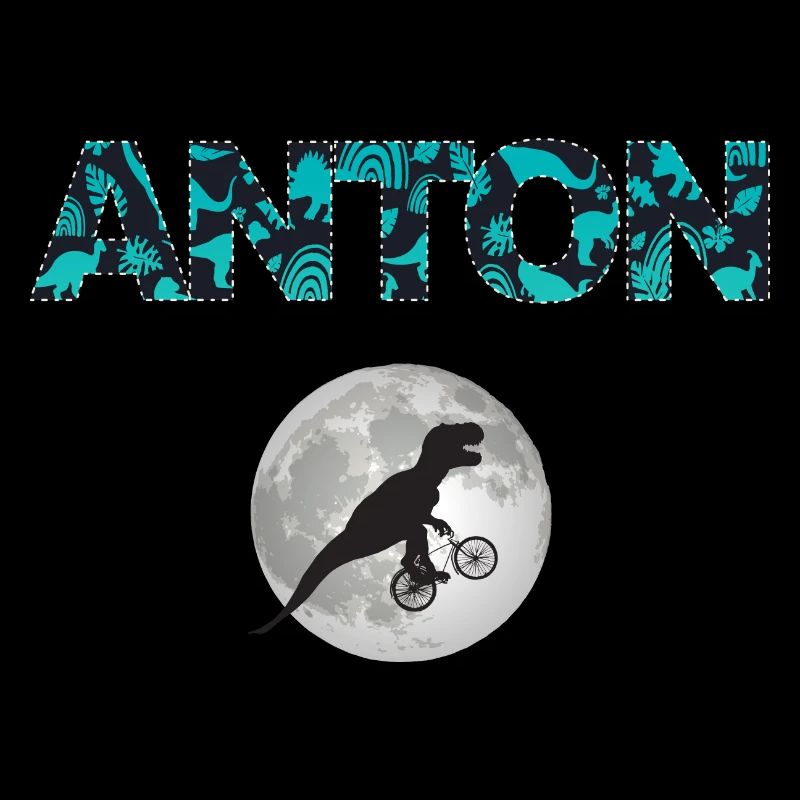 ANTON - Beautiful boy name with dinosaur