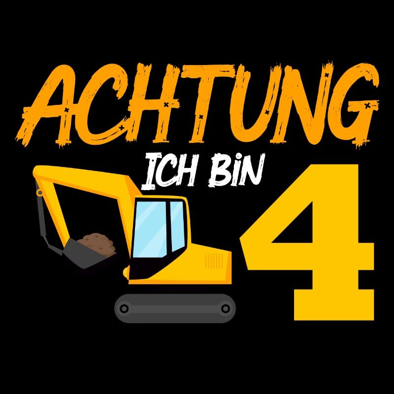Ich bin 4 Bagger 4. Geburtstag 4 Jahr Bauarbeiter