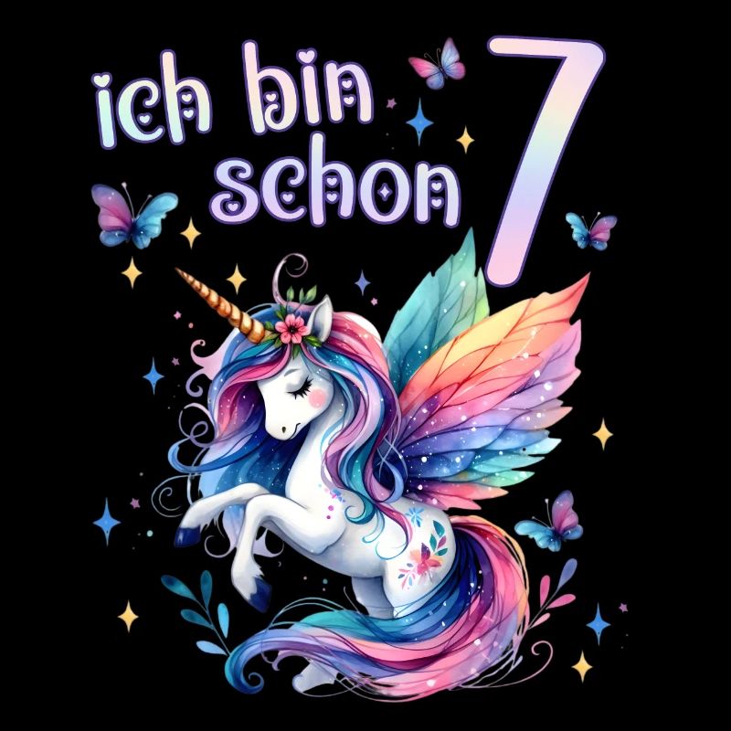 Geburtstag 7 Einhorn Siebter Geburtstag Mädchen 7