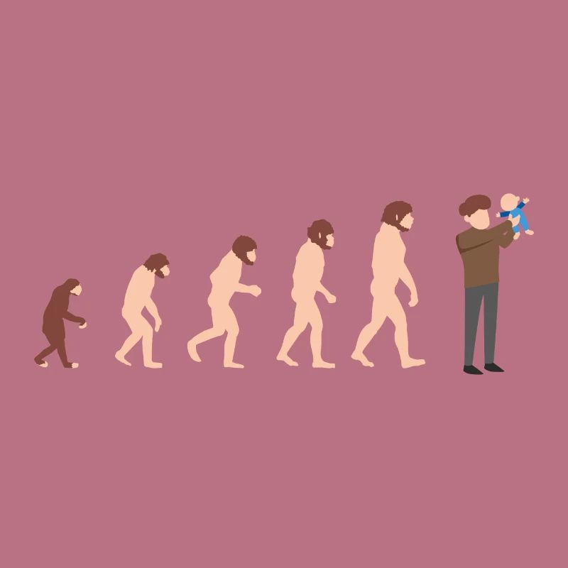 Evolution dad and baby New dad gift idea