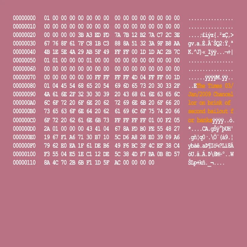 Bitcoin Block 0 Code