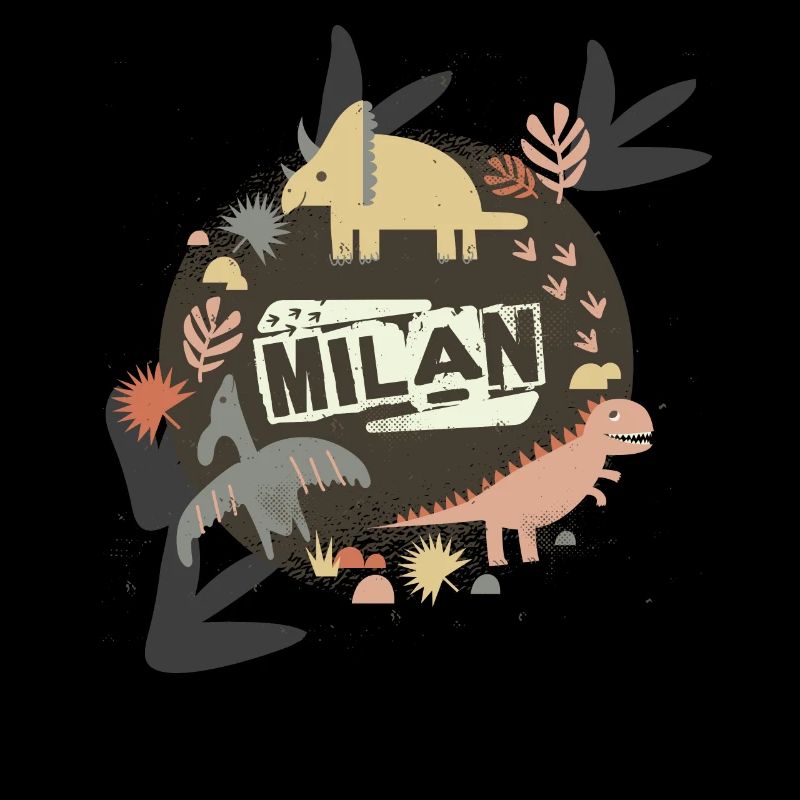 MILAN - Beau nom de garçon avec de mignons dinosaures