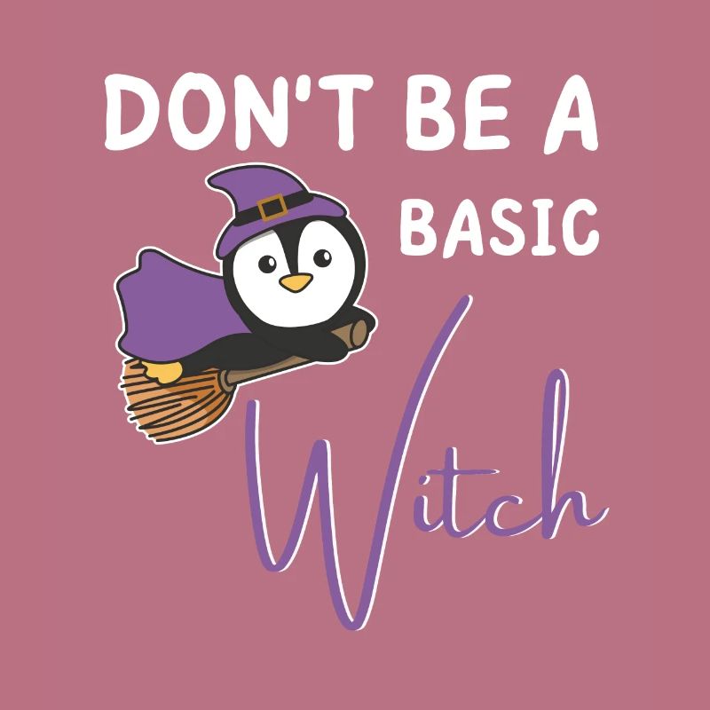 Pinguin Halloween Hexen don't be a basic witch