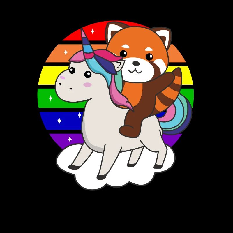 Roter Panda Einhorn Regenbogen Pandas Einhörner