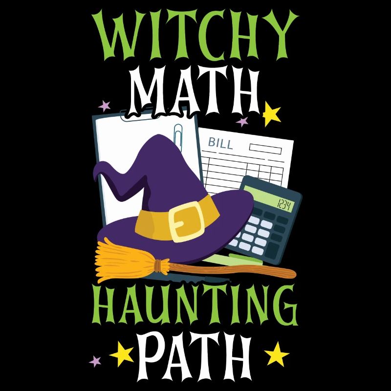 Witch Math Haunted Path Comptable Halloween