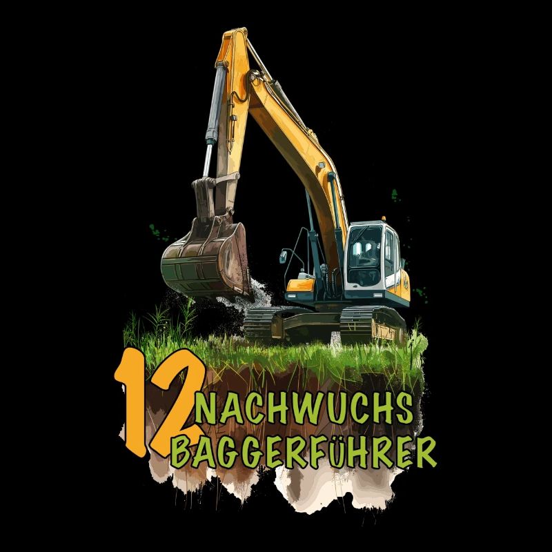 Bagger 12 Geburtstag Baumaschine Baumaschinen