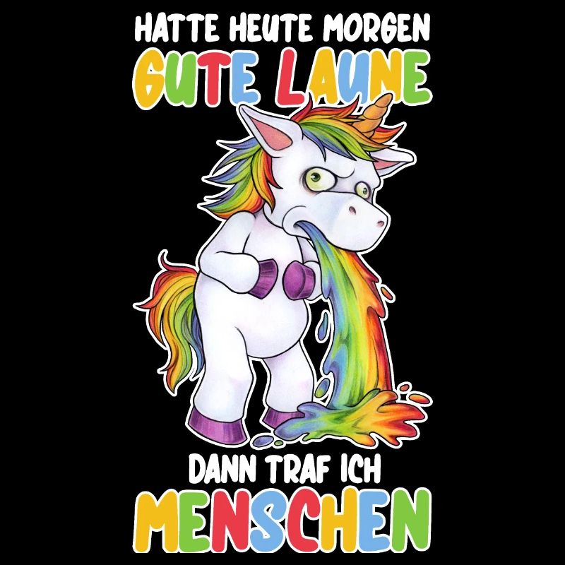Witziges Einhorn Kotzend zynisch antisozial