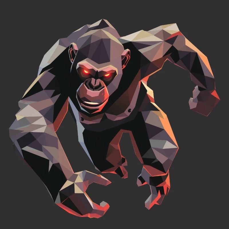Gorilla in low poly style