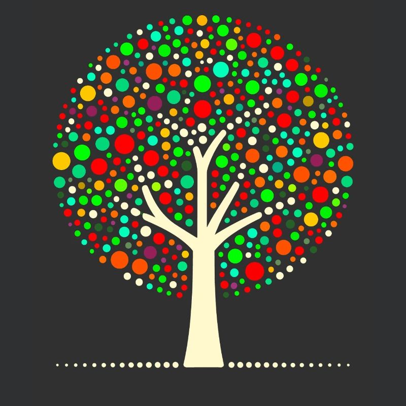 Arbre à points coloré