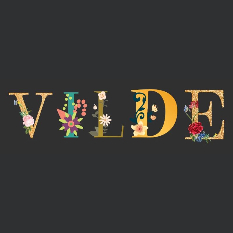 Le nom de VILDE est décoré de fleurs