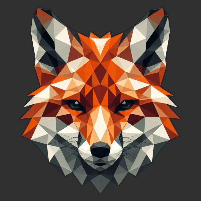 Fox motif in polygon design