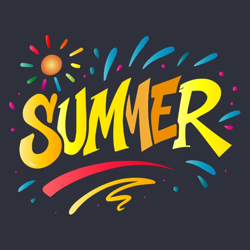 Summer Typo - Summer Design with Splash Elements