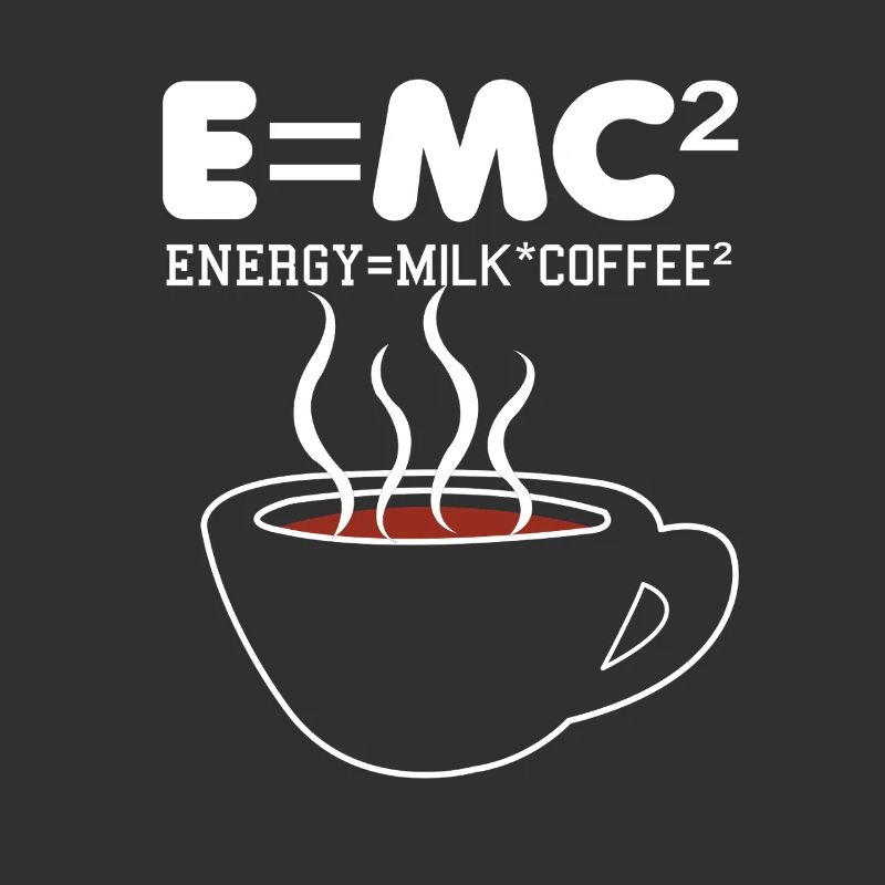 Illustration de la formule du café E = MC2
