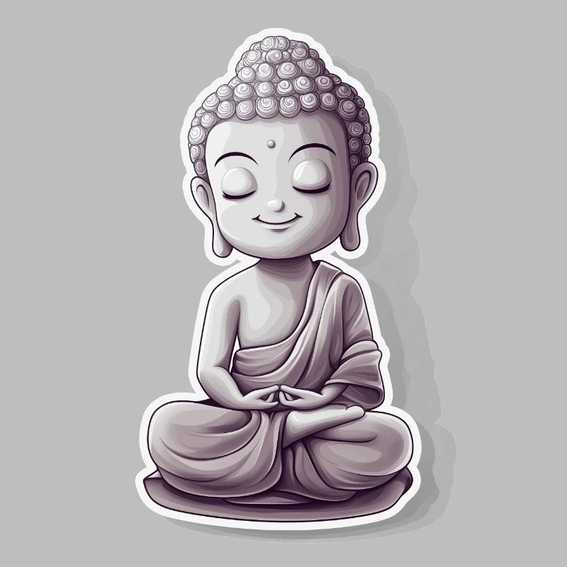 Meditating Buddha with calm expression