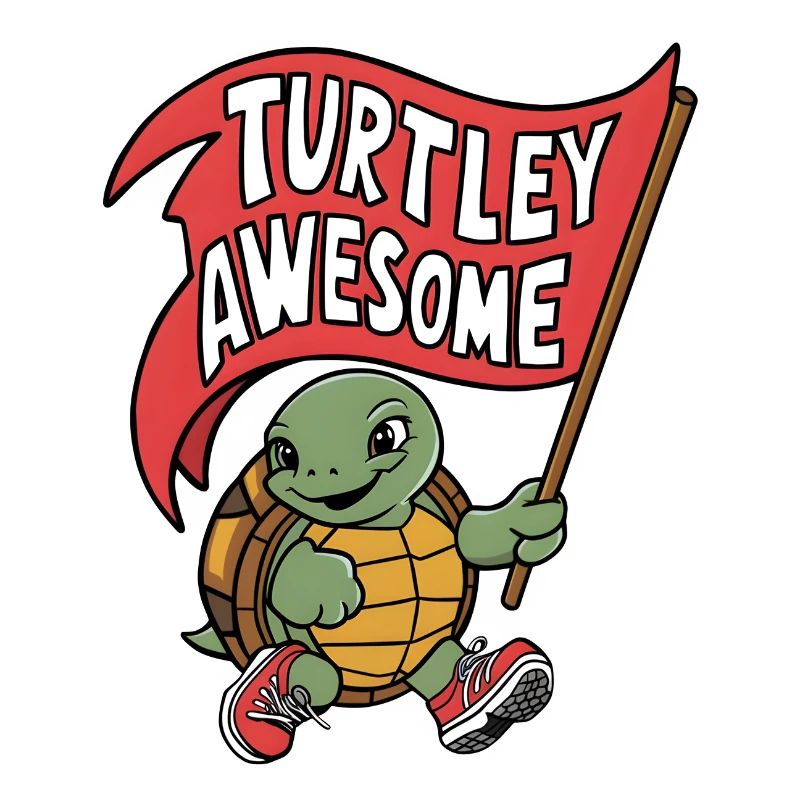 Turtley Awesome Flag Turtle