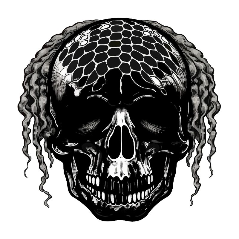Skull with Mesh Pattern Dreadlocks