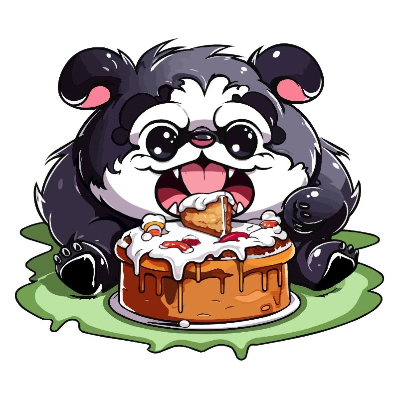 Pug mit Kuchen Cartoon