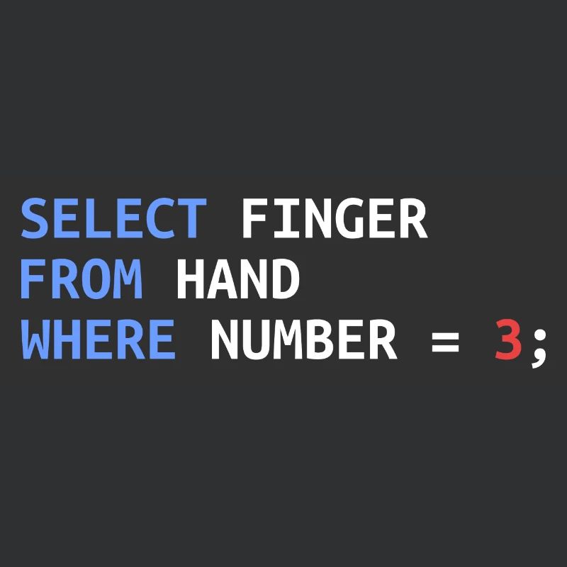Middle Finger Select SQL Developer Funny Gift