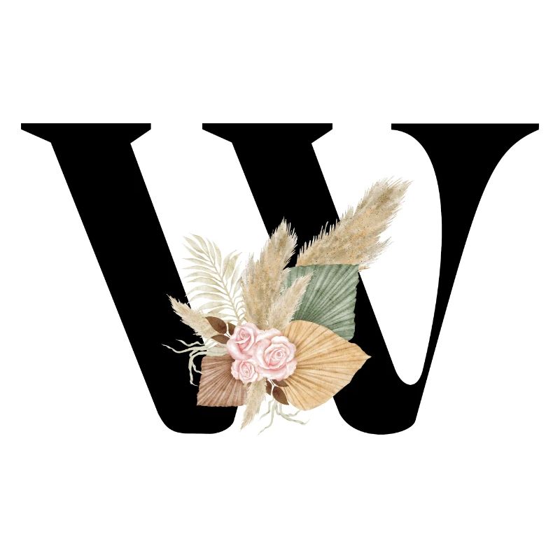 lettre W fleuris