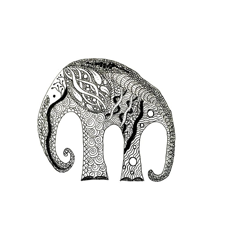 Zentangle éléphant