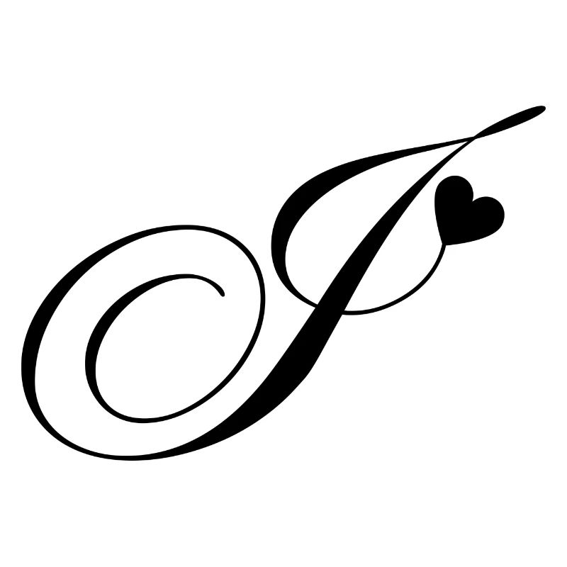 Buchstabe j Kalligraphie Herz