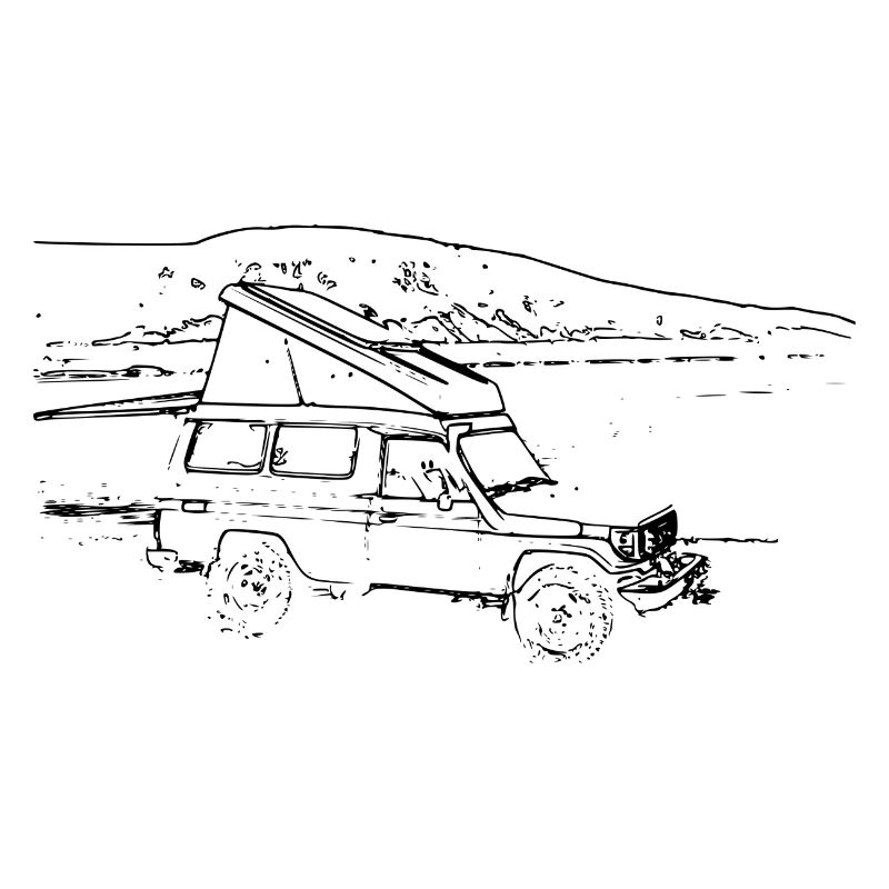 Offroader am See