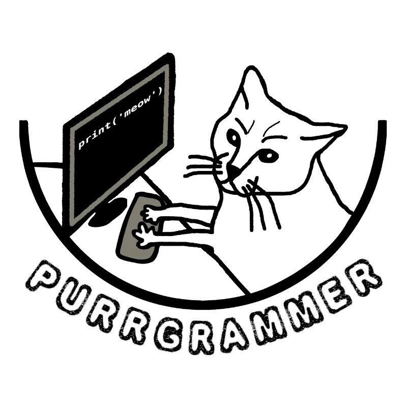 PURRGRAMMER cat at the computer