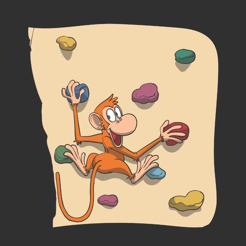 Affe beim Bouldern