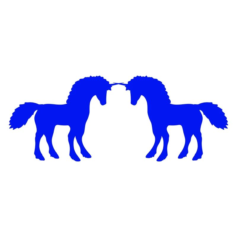 2 Einhörner Silhouette Kampf Duell Team Freunde