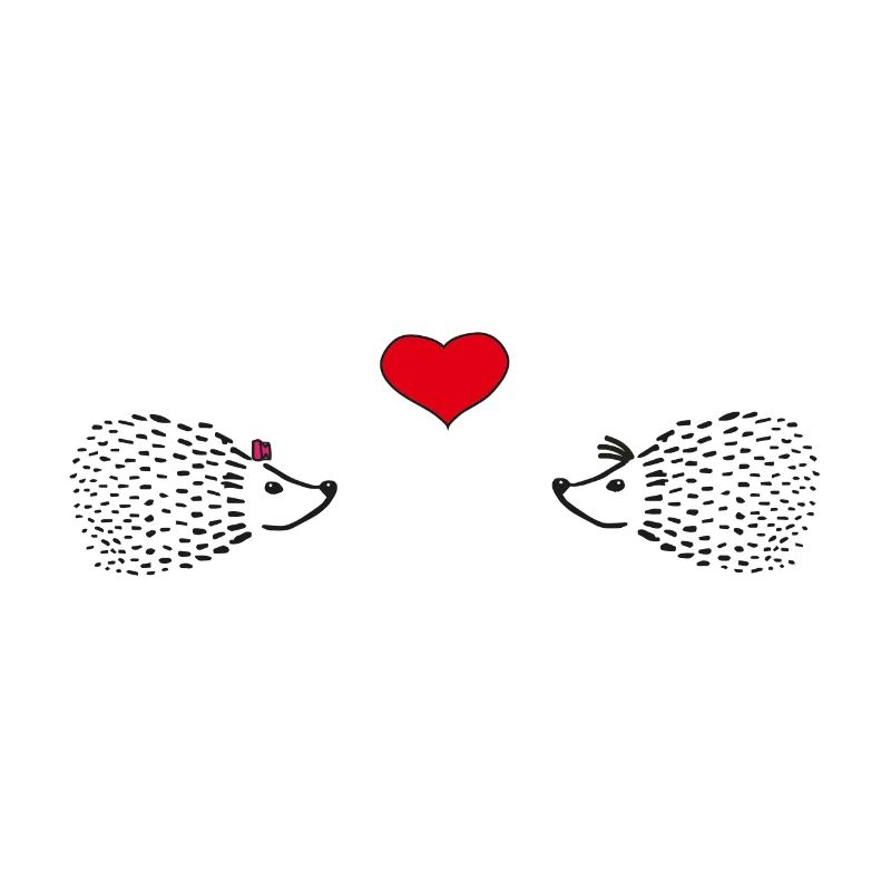 Verliebte Igel - Igelpärchen mit Herz