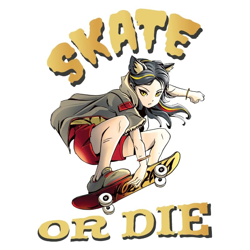 Skate oder stirb Skateboarder Anime Mädchen