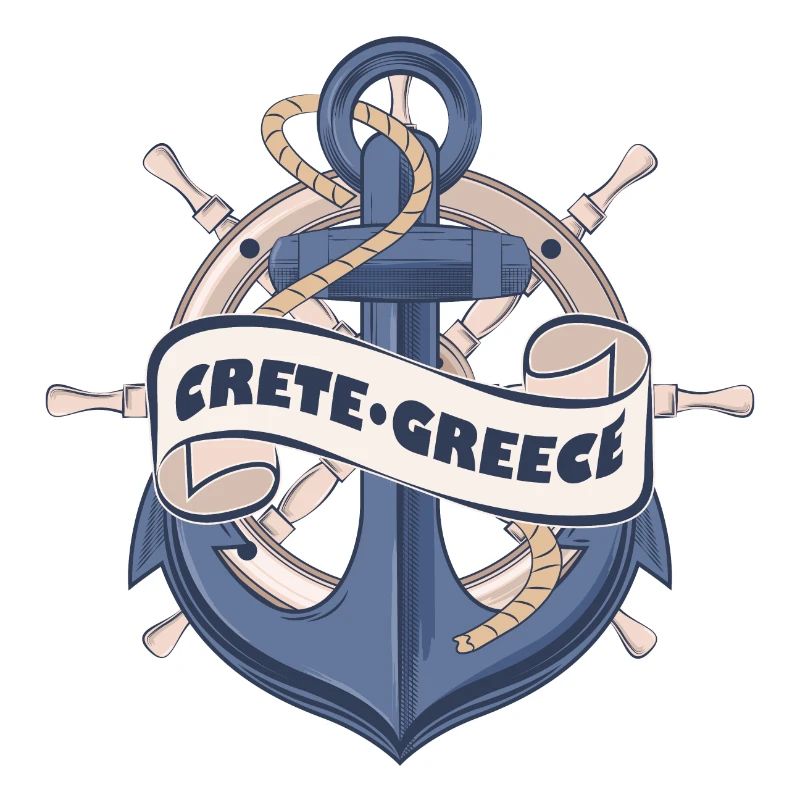 Crète Grèce Conception d’ancre d’été nautique