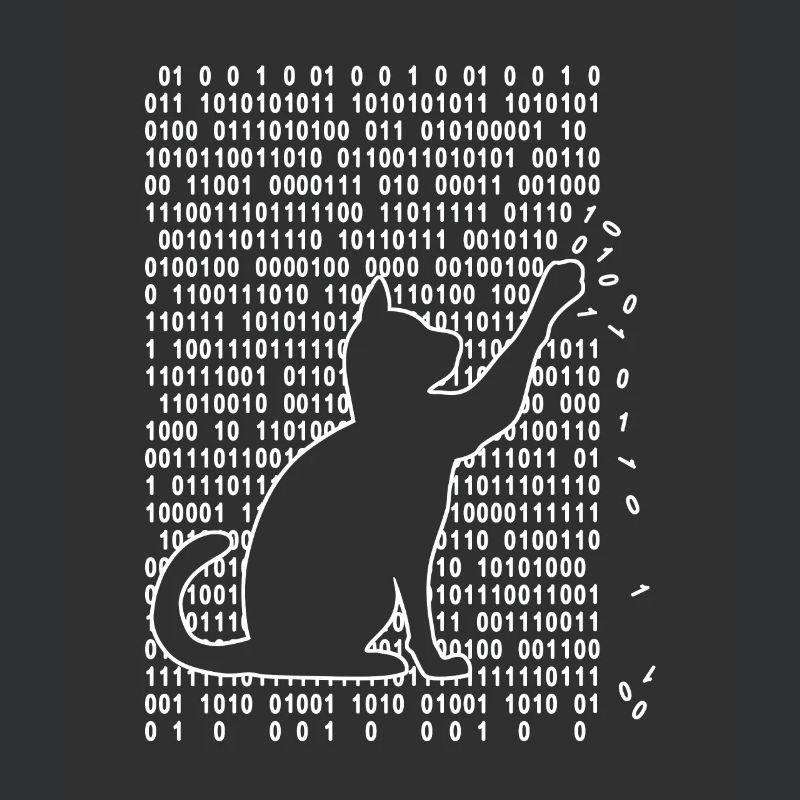 Cat dans le système Cat joue avec le code binaire