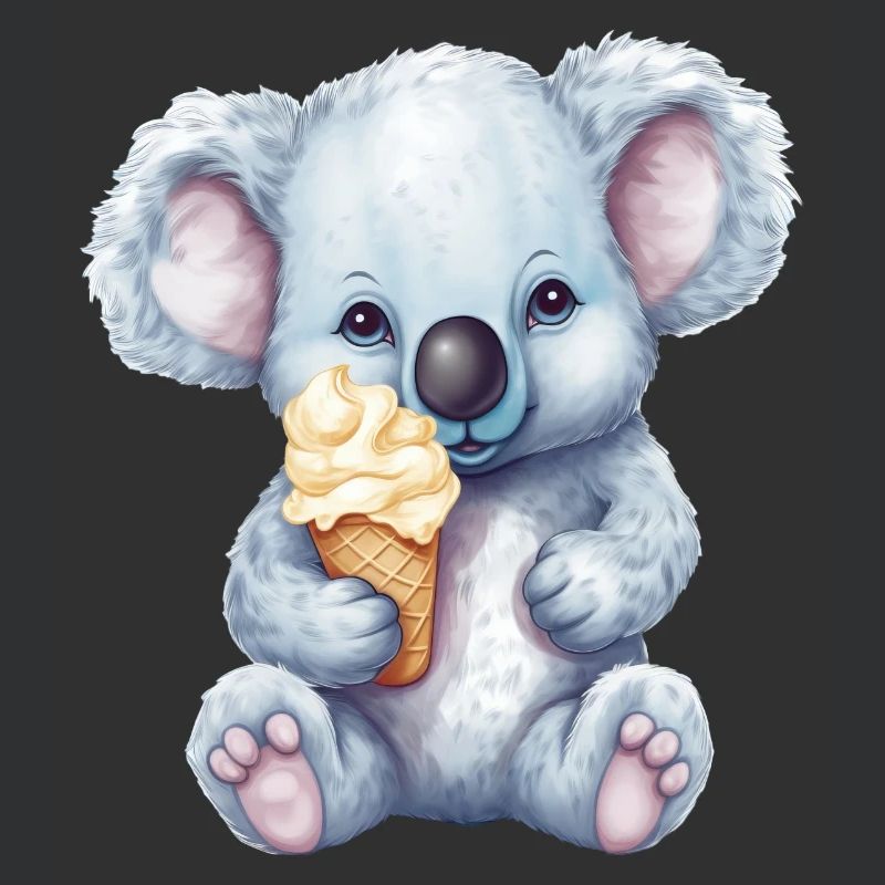 Süßer Comic Koala mit Vanille Softeis