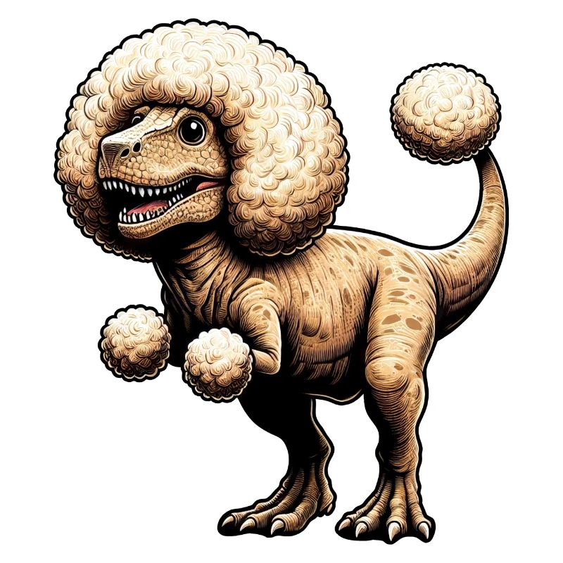 Poodle T-Rex Fusion Mythical Beast Design