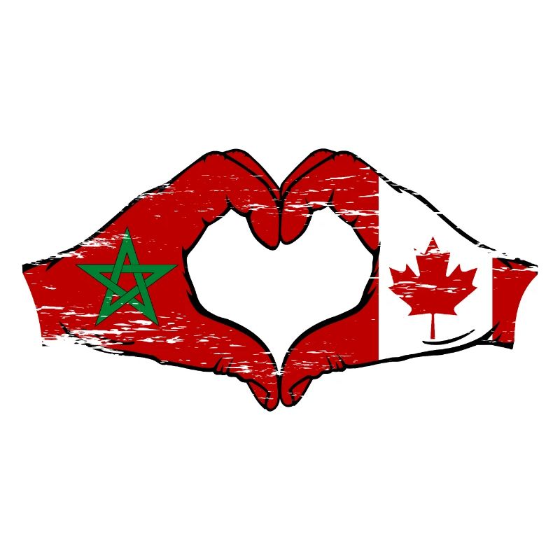 Aiguilles du drapeau du Maroc Canada en forme de coeur utilisé