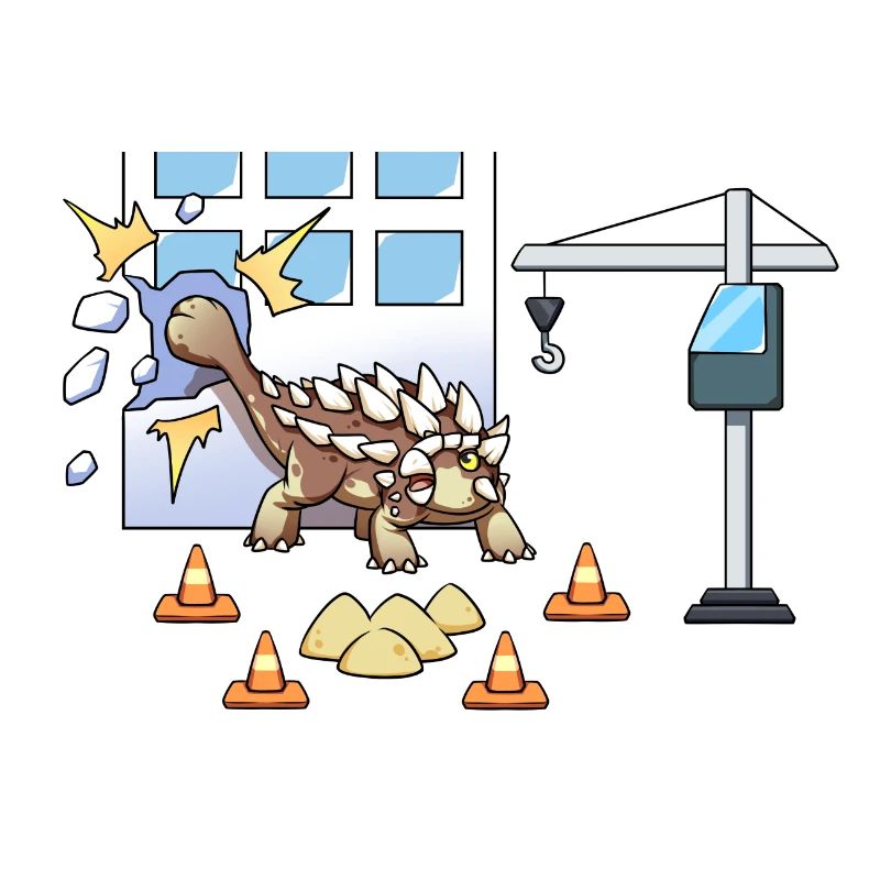 Cool Ankylosaurus Construction Site Crane Dino