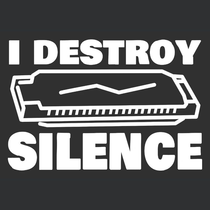 I Destroy Silence Funny Harmonica Player