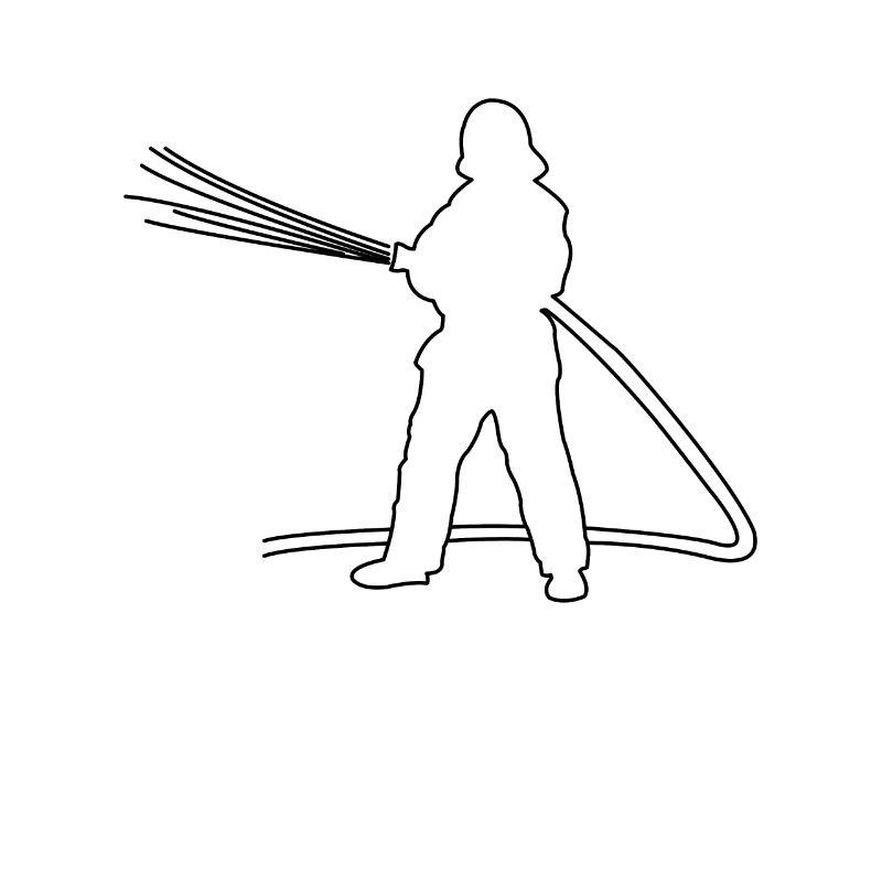 Fire brigade firefighter drawn