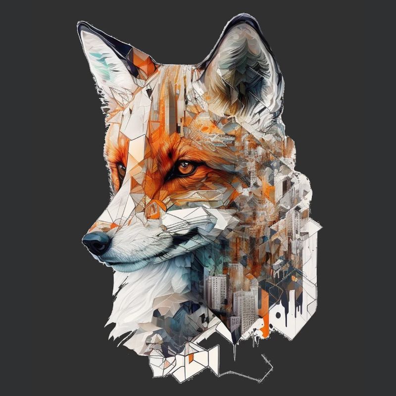 Fox Architecture Artwork Gift Idea Animal